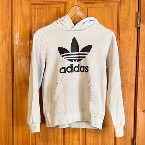 Kids’ Adidas Cream Hoodie with Black Trefoil Logo